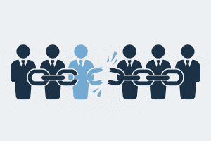 Broken chain of people due to replying on one person for success